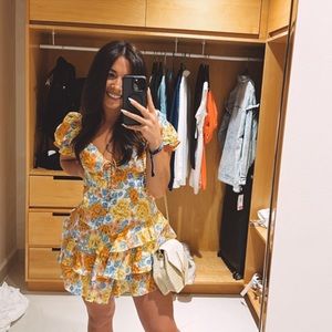 Hello Molly floral mini dress size 6 (medium)